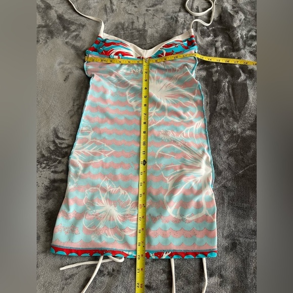 Hapari Self-Ruche Striped Tankini Swimwear Top size Small(4-6) Adjustable Modest - Picture 7 of 9